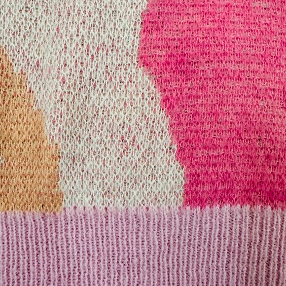 FRNCH Pastel Floral Crewneck Sweater - Pink, Mint, Peach - Picture 7 of 7